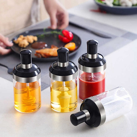 250ml Kitchen Condiment Jar With Oil Brush