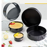 3 Pcs Set Round Shape Cake Pan Mould Teflon Non Stick Baking Can be Used in Microwave Oven Lockable Springform