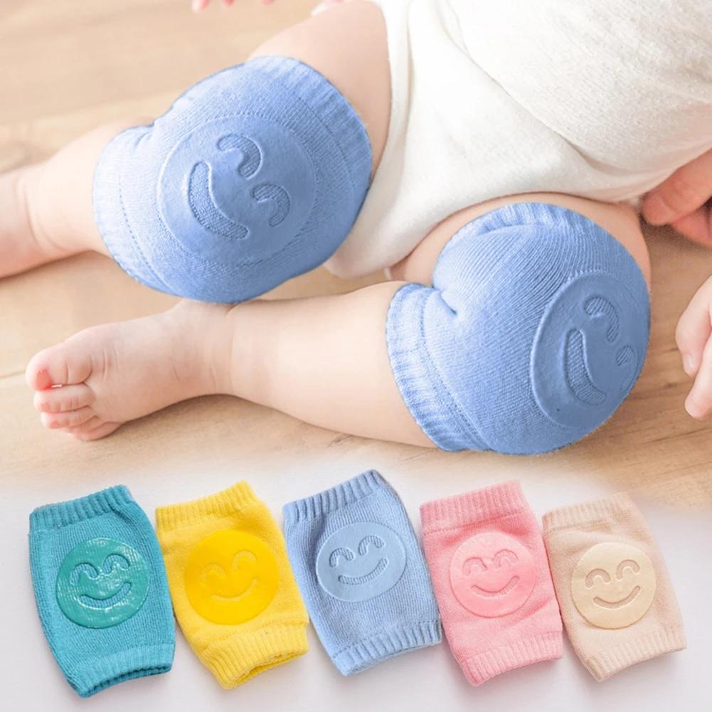 2 Pair ( 4PCS ) Kids Non Slip Crawling Elbow Infants Toddlers Baby Accessories Smile Knee Pads Protector Safety Kneepad Leg Warmer