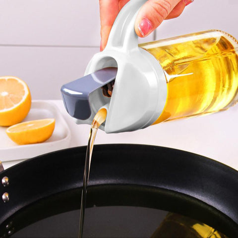 Glass Oil Jar Home Leak Proof Oil Bottle Kitchen Automatic Opening And Closing Seasoning Oil Bottle Vinegar Bottle