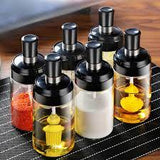 250ml Kitchen Condiment Jar  Glass Seasoning Bottle With Honey Brush