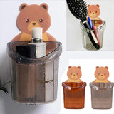 Pack of 2 Wall Mounted Cute Bear Toothbrush Holder