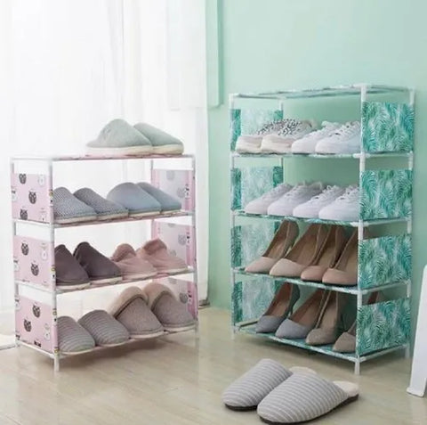 5 Layers Multifunctional Shoes Rack-Simple Dust Proof Assembly Fabric Dormitory Shoes Rack