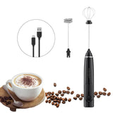 Rechargeable Electric Coffee Mixer Milk Shake Maker Frothier Foamer USB Charging Egg Beater Coffee Beater Handheld 3-Speed Adjustable Blender