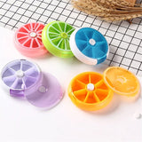 (Pack of 2) Portable Pill Box Round Pill Holder Weekly 7 Slot Vitamin Medicine Box Case Organizer Container Pill Box