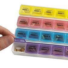 Monthly Pill Box am/pm Pill Organizer box for 7 Days 21 Compartments pill packaging box