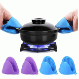 2 Pcs Silicone Heat Resistant Pot Holder Gloves hot pot holders Non Stick Anti-slip Pot Bowel Holder