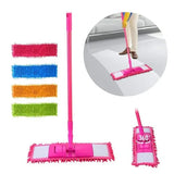 Spin floor mop with adjustable long steel handle, chenille pad dust mop head replacement spin mop