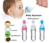 Silicone Baby Spoon Feeder squeezy Baby Food Dispensing Spoon